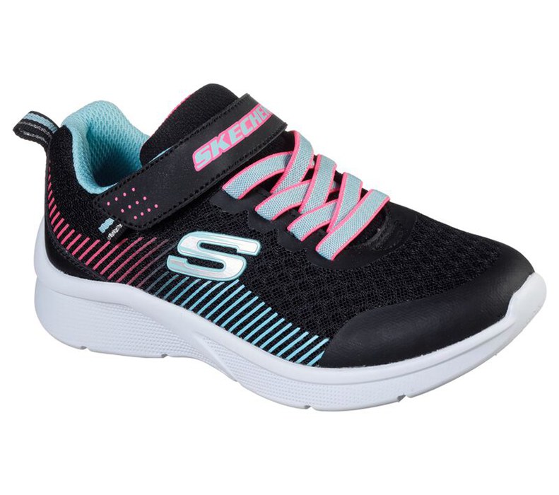 Skechers Microspec - Girls Sneakers Black/Light Turquoise [AU-OV7559]